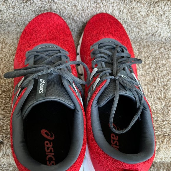 Asics Men's Red Synthetic Fiber/Leather Upper Sneakers. - Picture 7 of 13